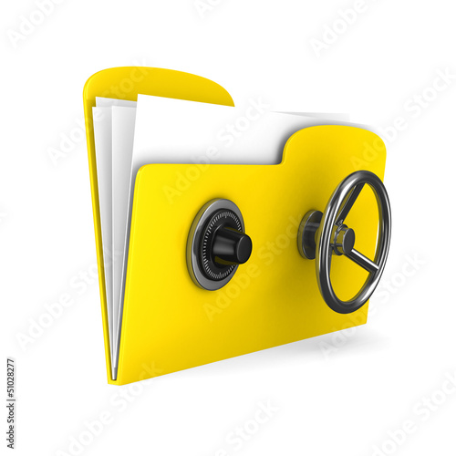 Yellow computer folder with...