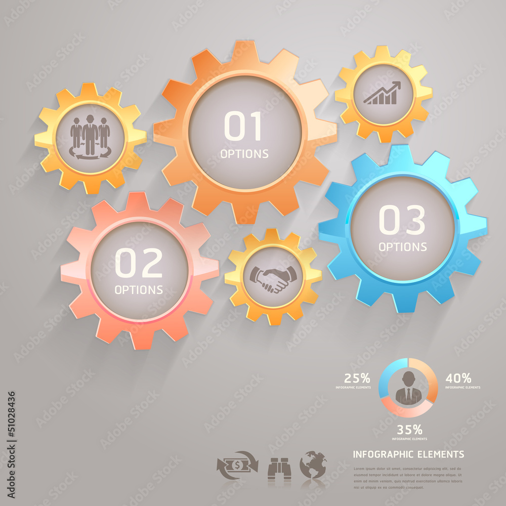 Business Team Gears Infographics Number Options for Banner & Car Business Team Gears Infographics Number Options for Banner & Car