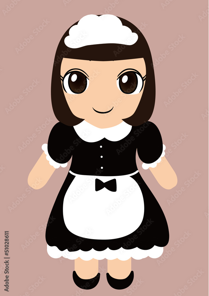メイド喫茶制服の女の子ベクターイラスト Stock Vector Adobe Stock