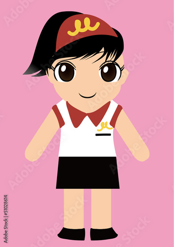 ファストフード店制服の女の子ベクターイラスト Stock Vector Adobe Stock ファストフード店制服の女の子ベクターイラスト Stock Vector Adobe Stock