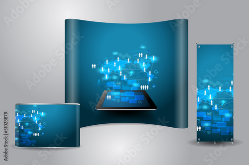 Trade exhibition stand With Technology computer