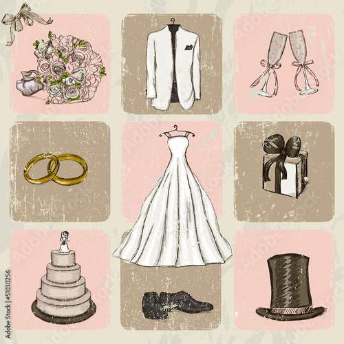 Vintage wedding poster.