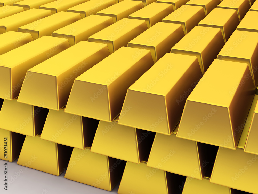 Huge stack of golden bars Huge stack of golden bars