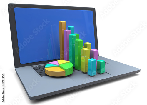 Wallpaper Mural COMPUTER AND GRAPH - 3D Torontodigital.ca