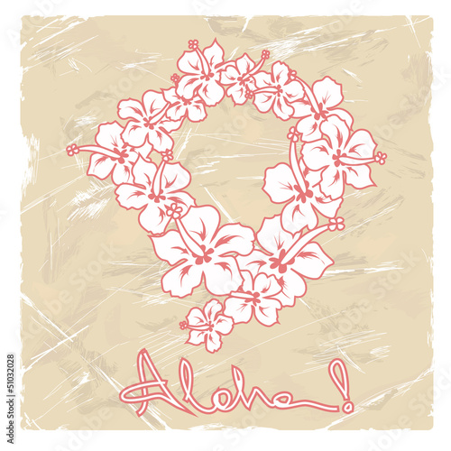 Illustration of Hawaiian flower garland