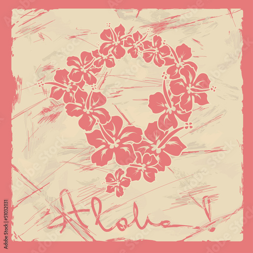 Illustration of Hawaiian flower garland
