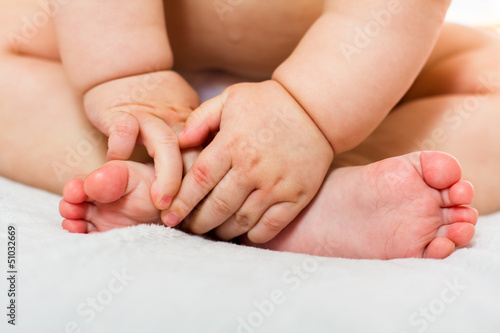 Baby feet and hands