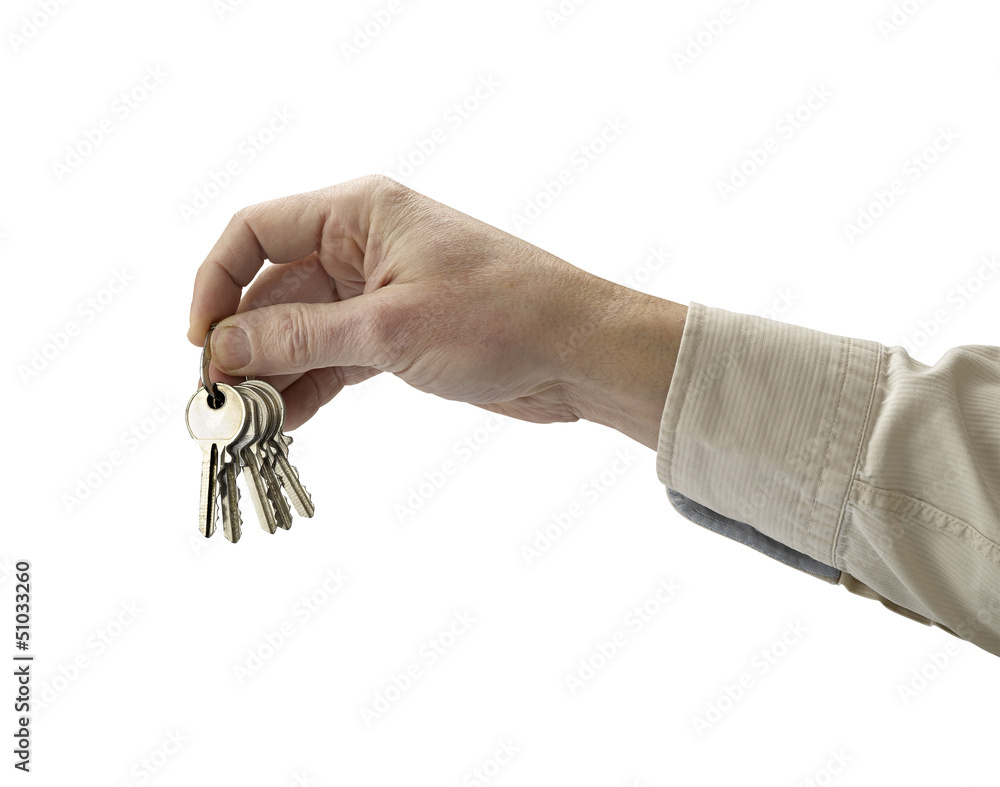 Human hands and key isolated on white background Human hands and key isolated on white background