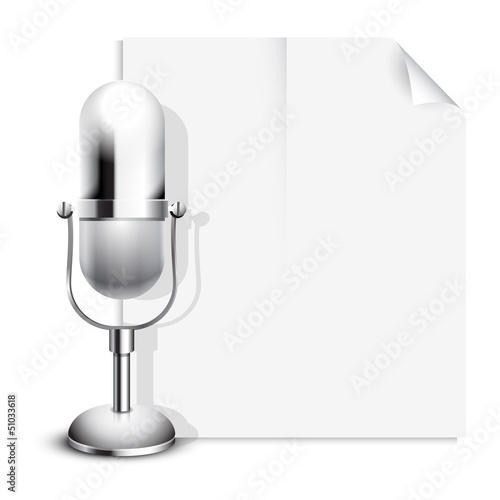 Vector News Icon with a Retro Classic Microphone