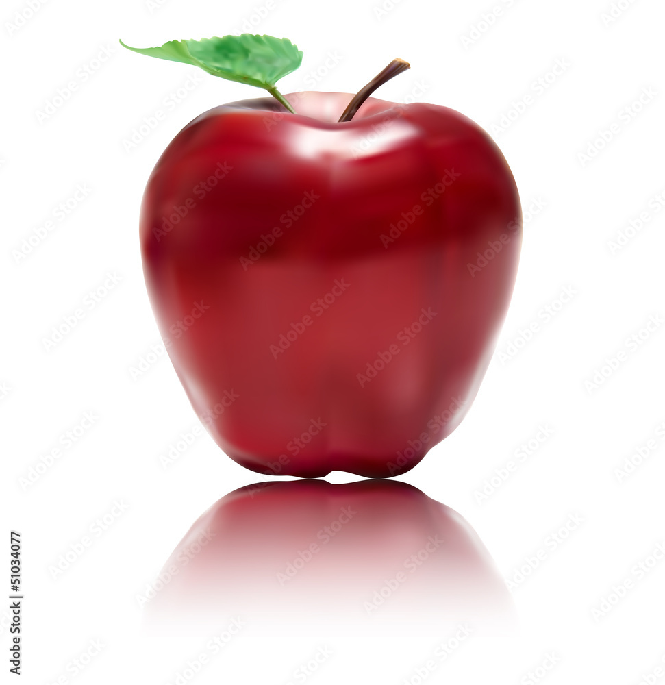 Red apple on white background Red apple on white background