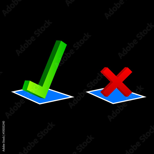 ticking yes or no vector illustration