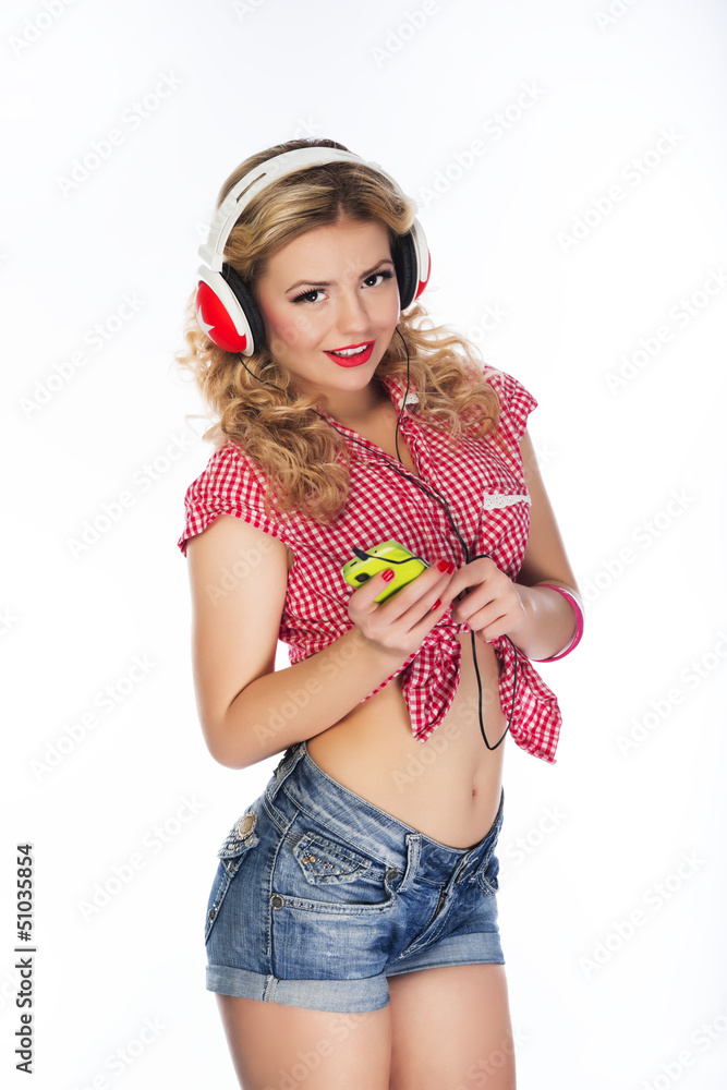 Portrait of beautiful girl model in pin up Portrait of beautiful girl model in pin up
