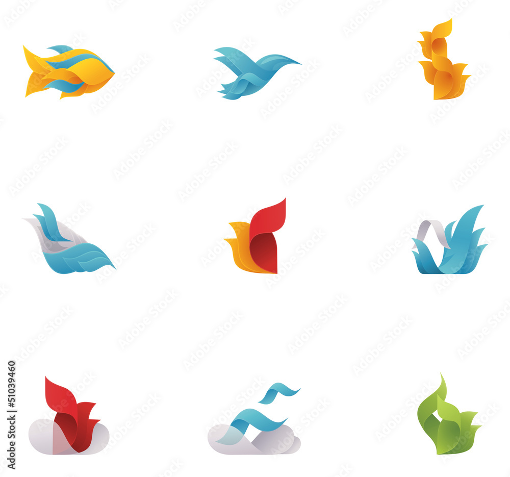 Vector abstract nature elements Vector abstract nature elements