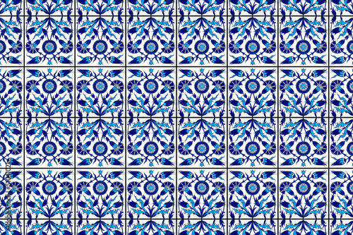 Tiles of blue mosque in istanbul - Ottoman decoration for wall