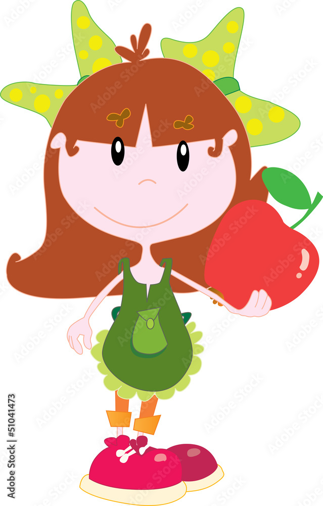Girl with an apple Girl with an apple