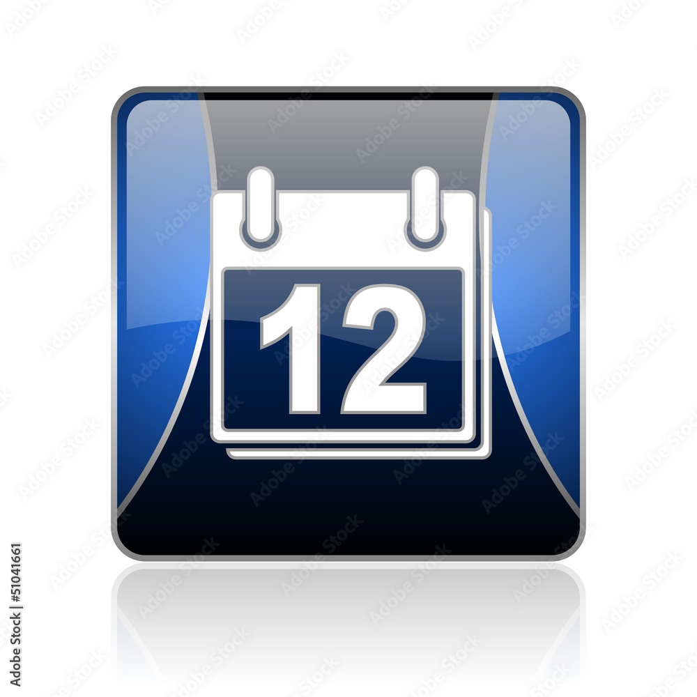planner blue square web glossy icon planner blue square web glossy icon