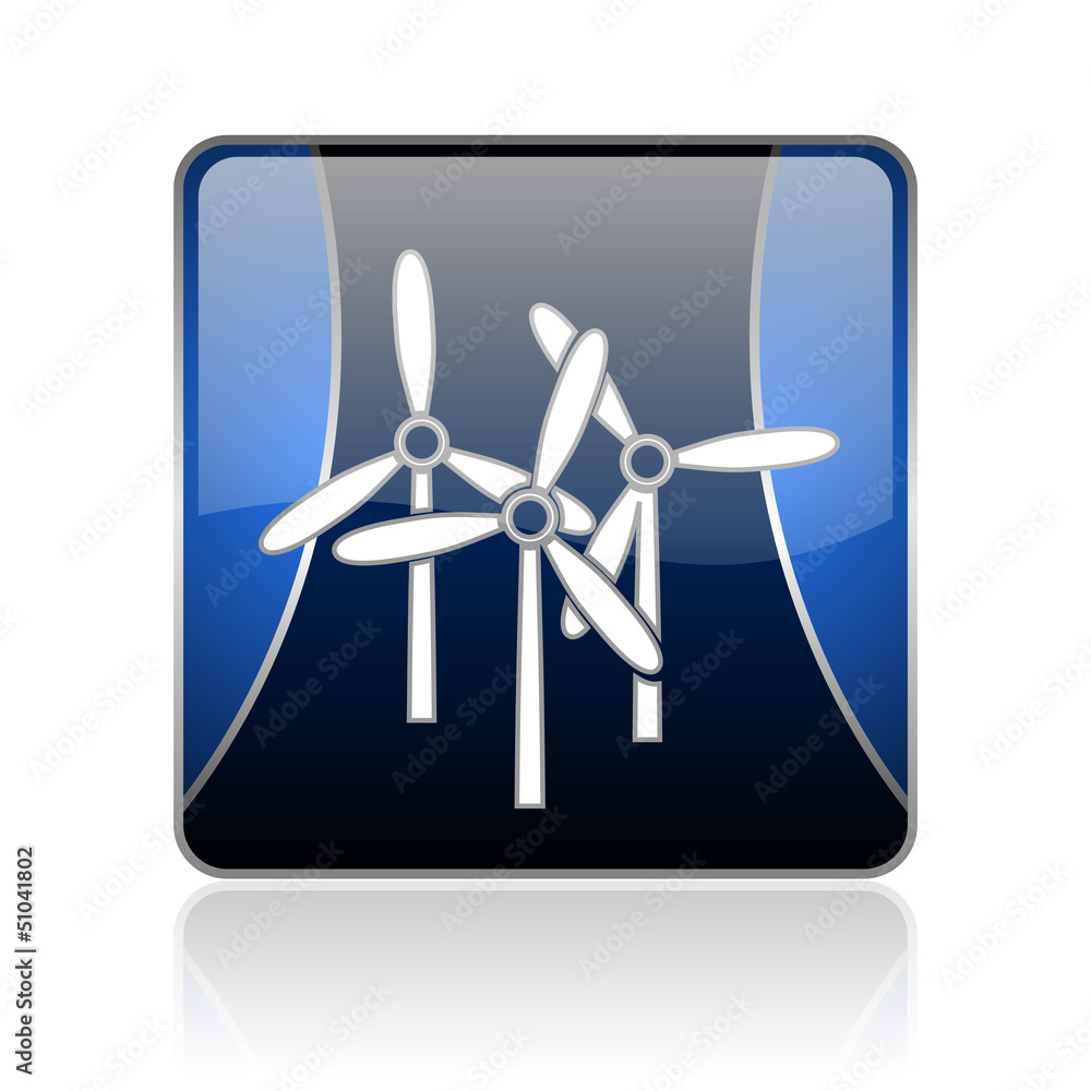 windmill blue square web glossy icon windmill blue square web glossy icon