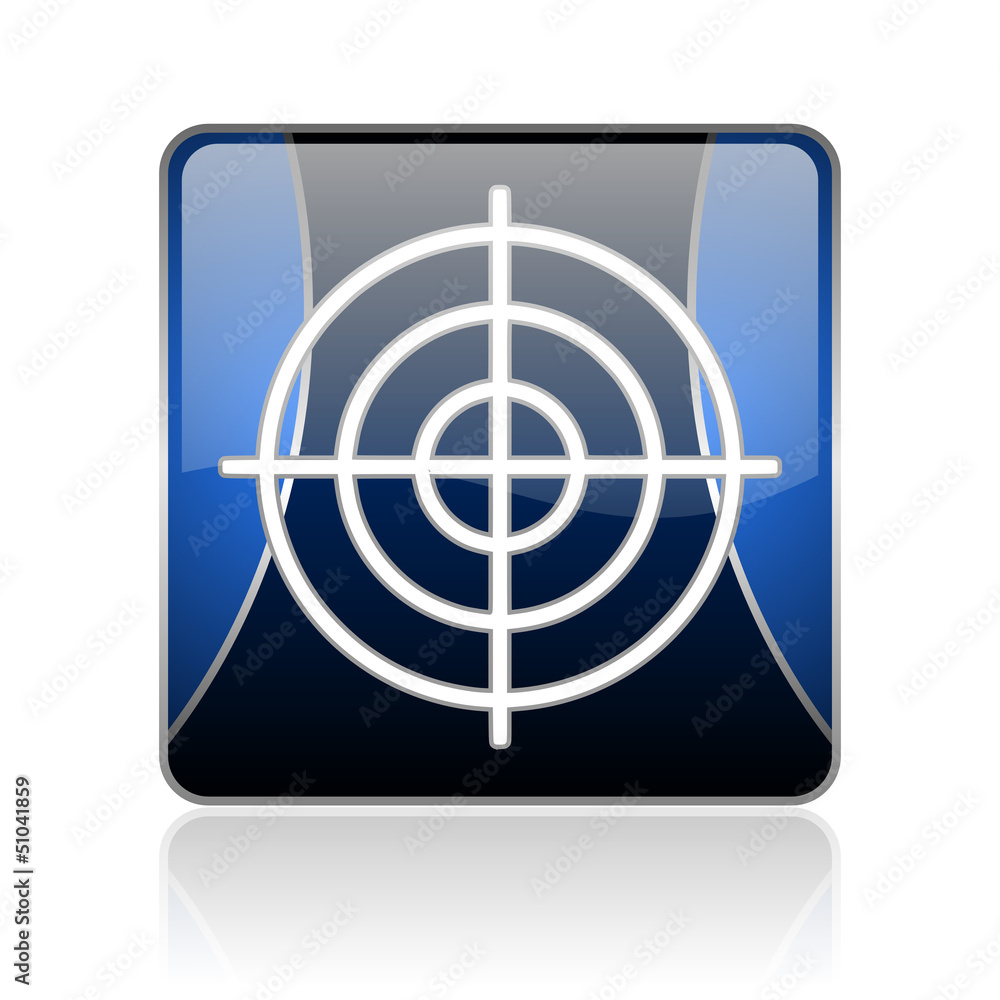 target blue square web glossy icon target blue square web glossy icon