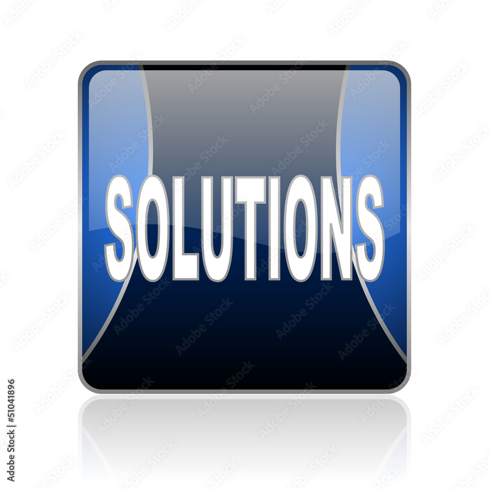 solutions blue square web glossy icon solutions blue square web glossy icon