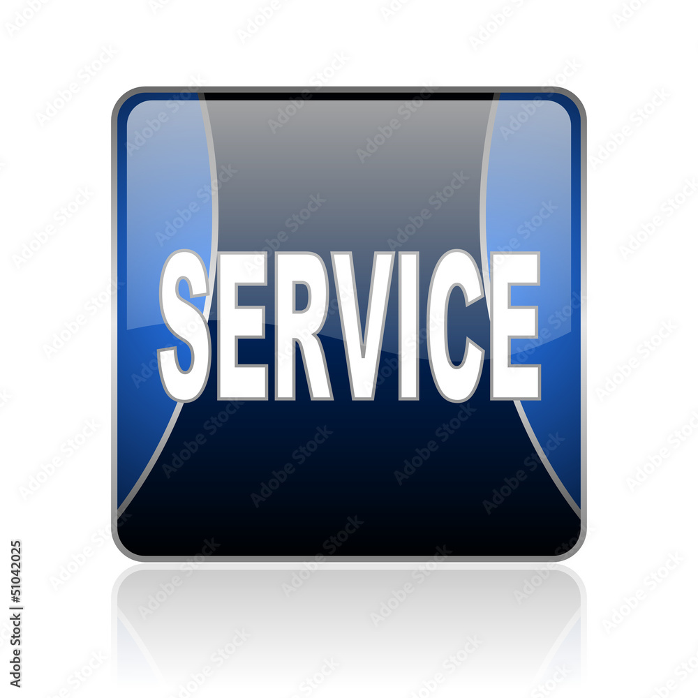 service blue square web glossy icon service blue square web glossy icon
