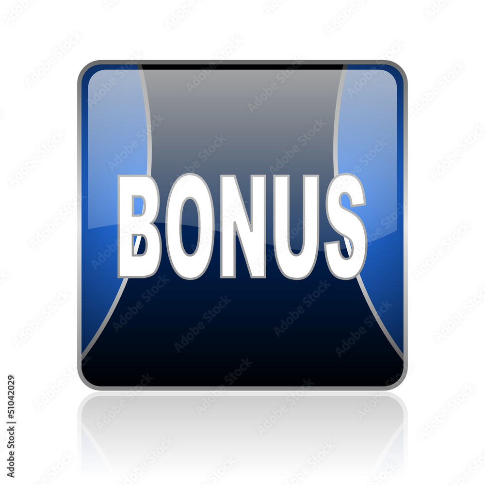 bonus blue square web glossy icon bonus blue square web glossy icon