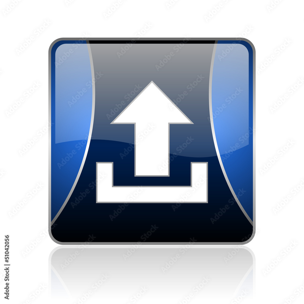 upload blue square web glossy icon upload blue square web glossy icon