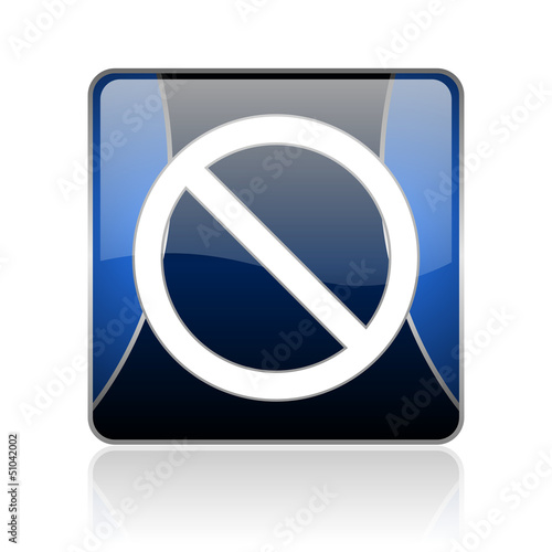 access denied blue square web glossy icon