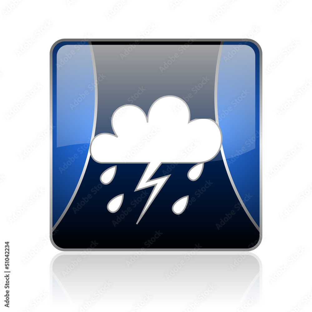 weather forecast blue square web glossy icon weather forecast blue square web glossy icon