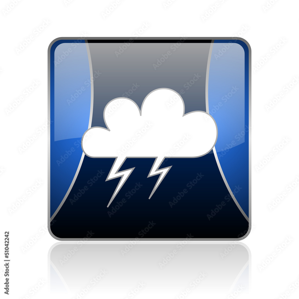 weather forecast blue square web glossy icon weather forecast blue square web glossy icon