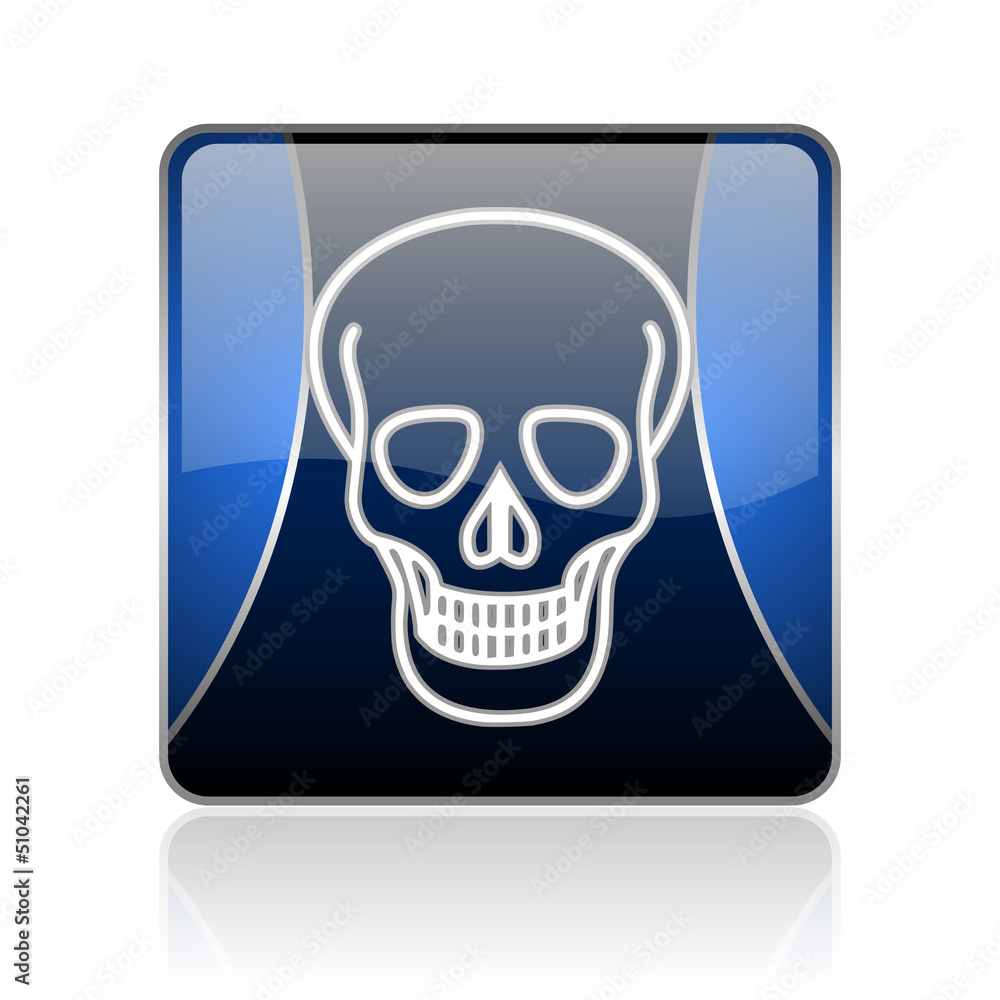 skull blue square web glossy icon skull blue square web glossy icon