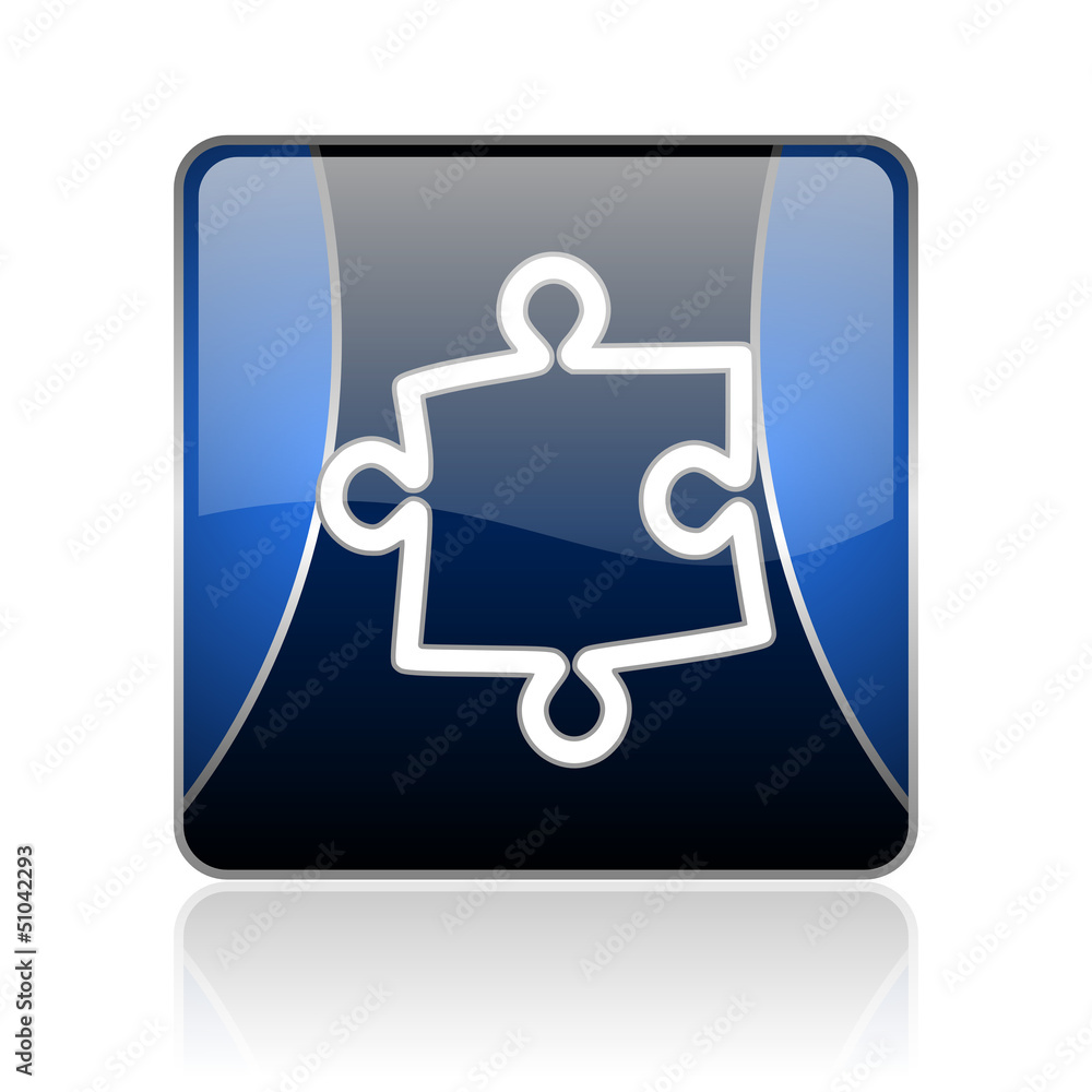 puzzle blue square web glossy icon puzzle blue square web glossy icon