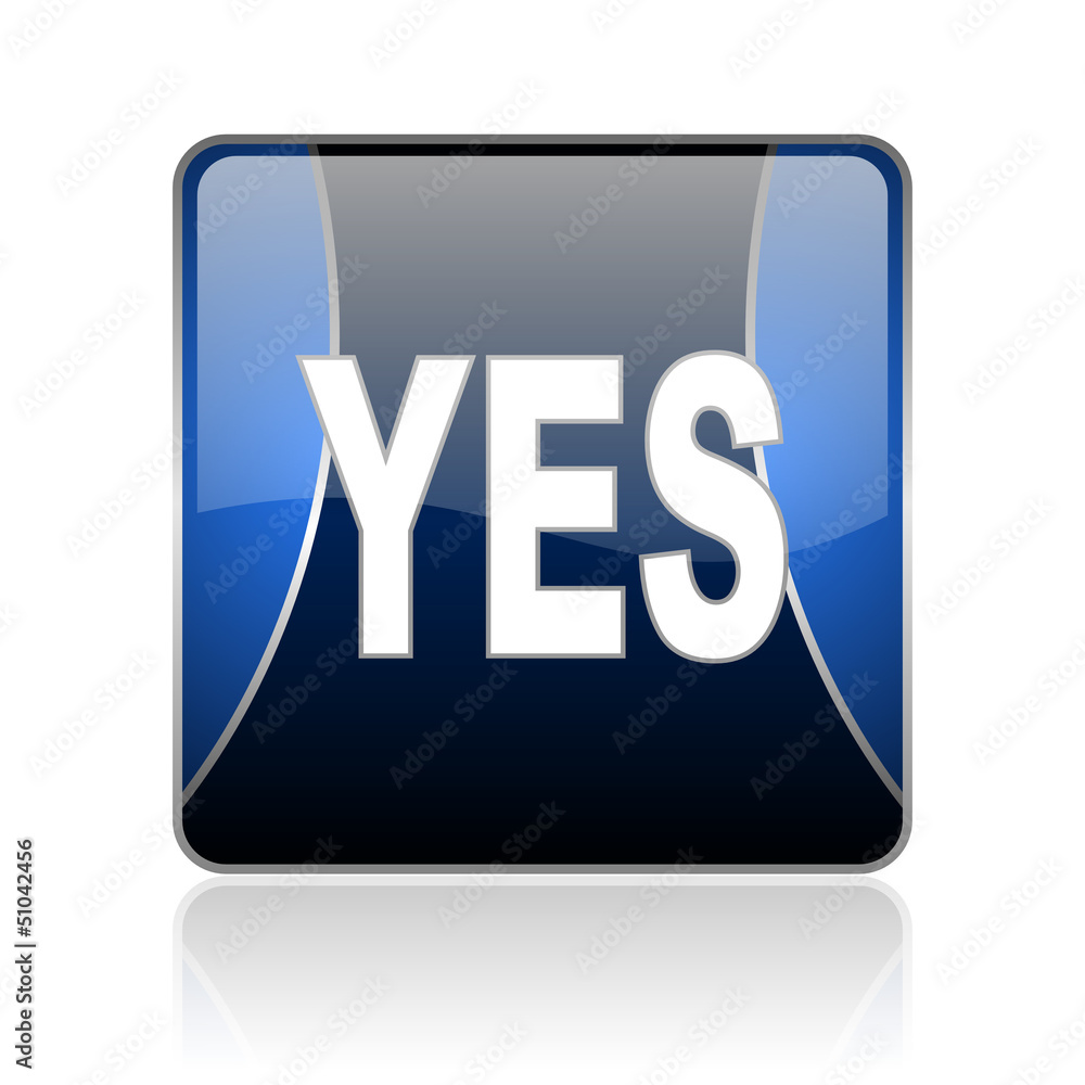yes blue square web glossy icon yes blue square web glossy icon