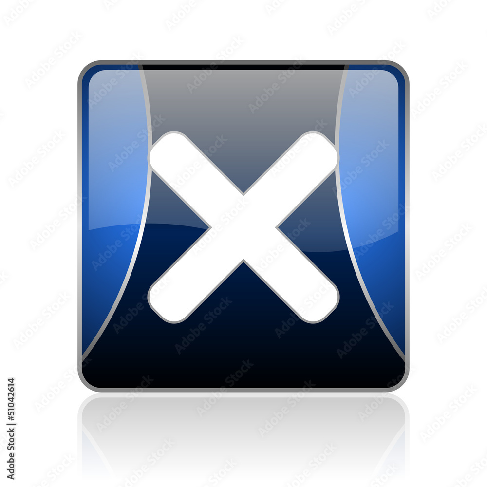 Obraz premium cancel blue square web glossy icon