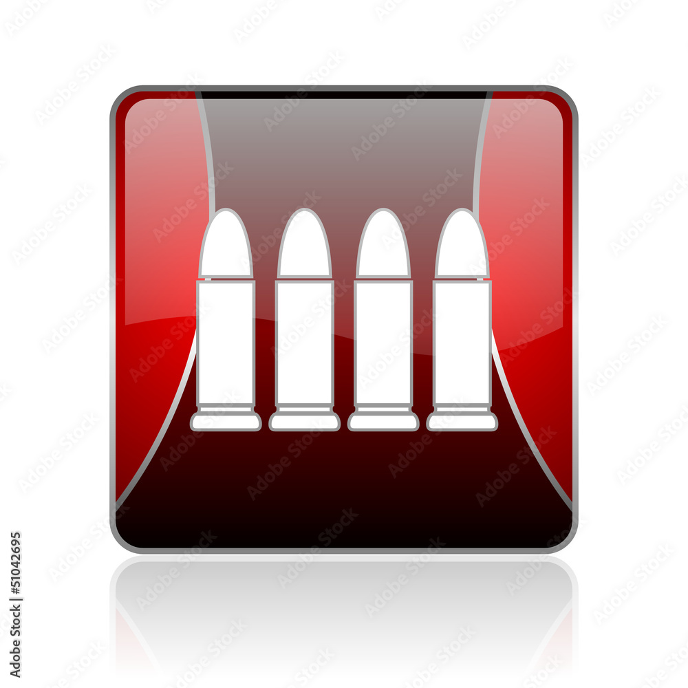 ammunition red square web glossy icon ammunition red square web glossy icon