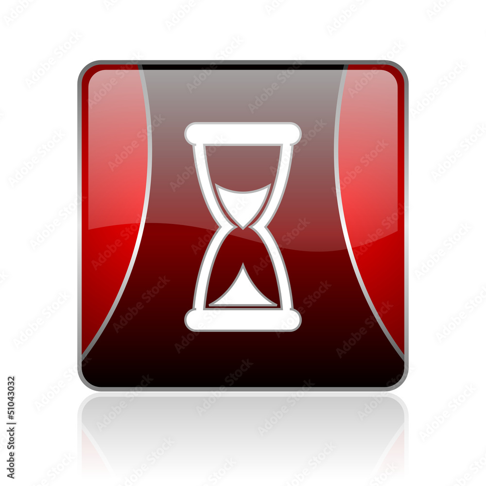 time red square web glossy icon time red square web glossy icon