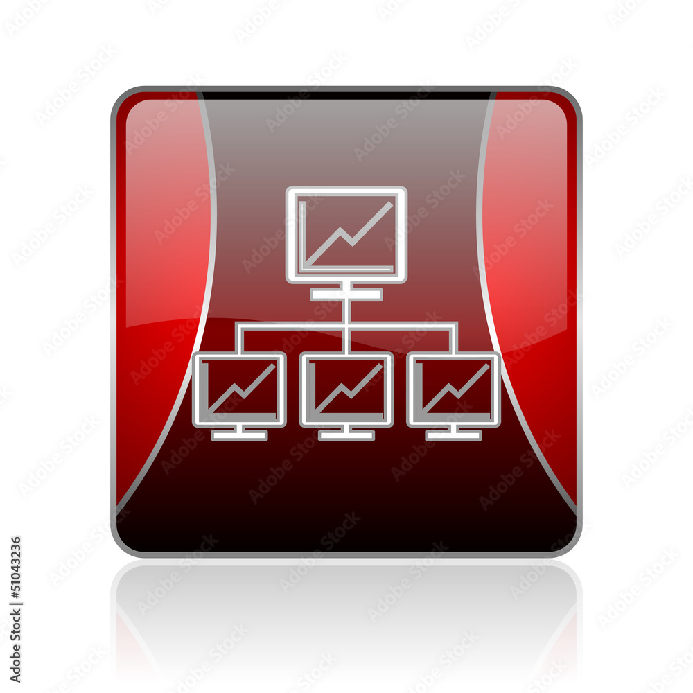 network red square web glossy icon network red square web glossy icon