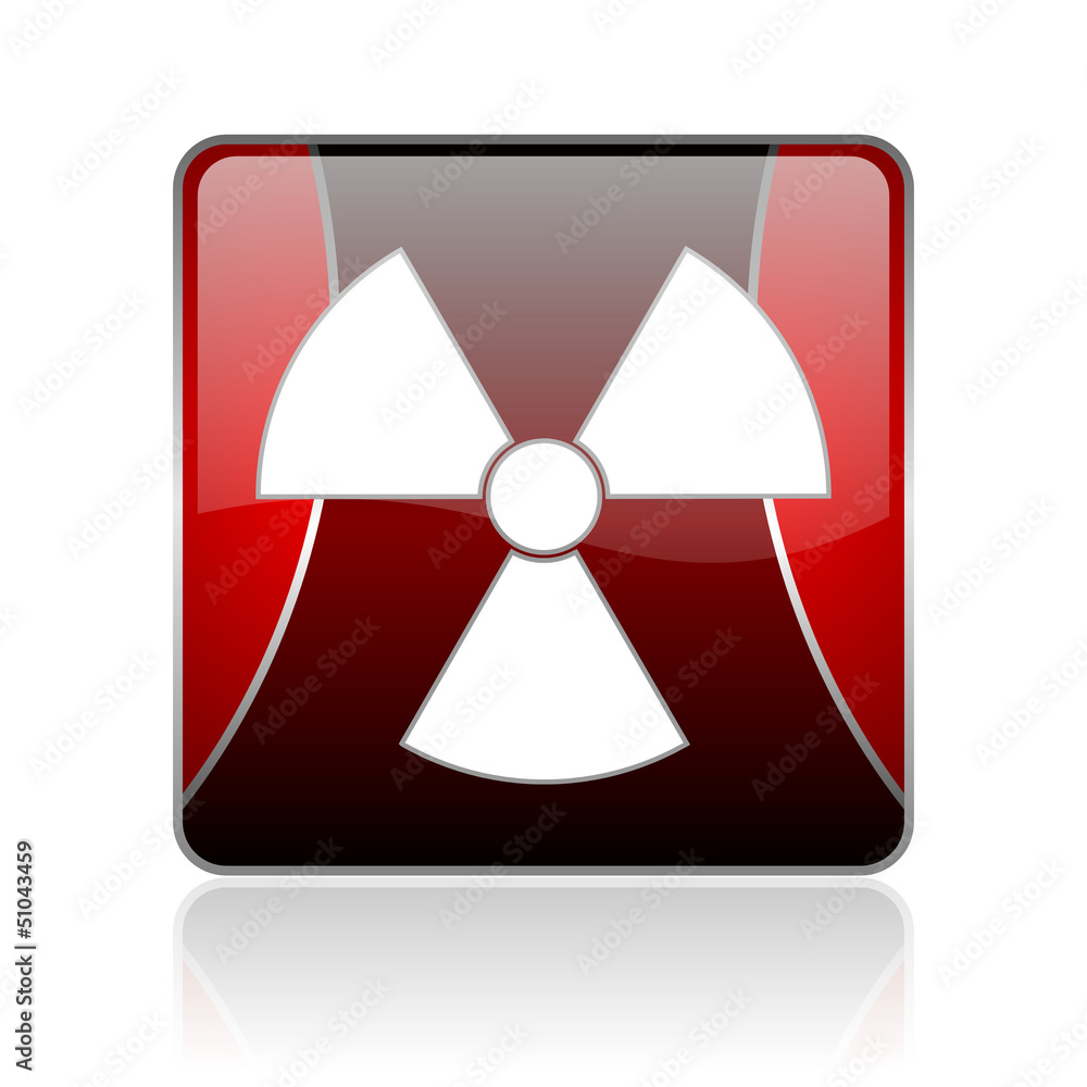 radiation red square web glossy icon radiation red square web glossy icon