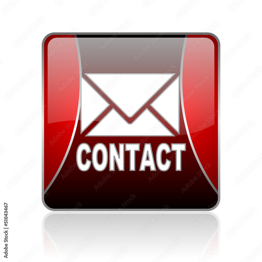 contact red square web glossy icon contact red square web glossy icon