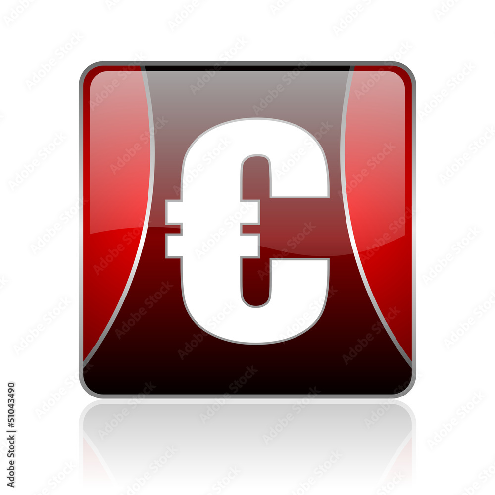 euro red square web glossy icon euro red square web glossy icon