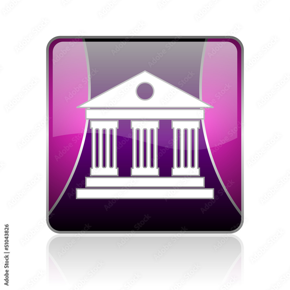 museum violet square web glossy icon museum violet square web glossy icon