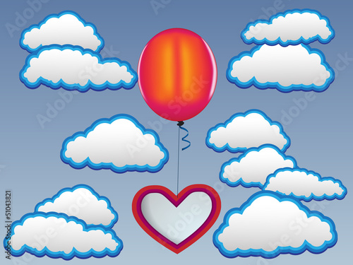 Balloon with clouds