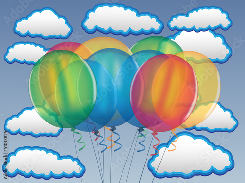 Balloon with clouds