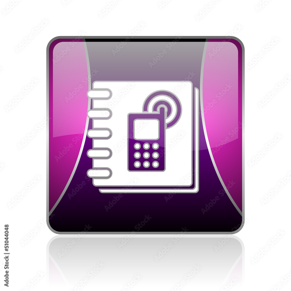 phonebook violet square web glossy icon phonebook violet square web glossy icon