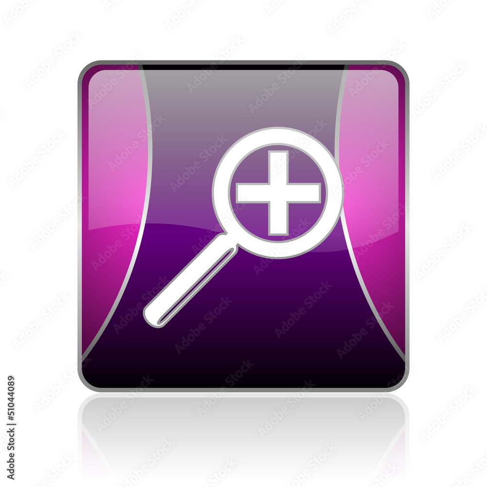 magnification violet square web glossy icon magnification violet square web glossy icon