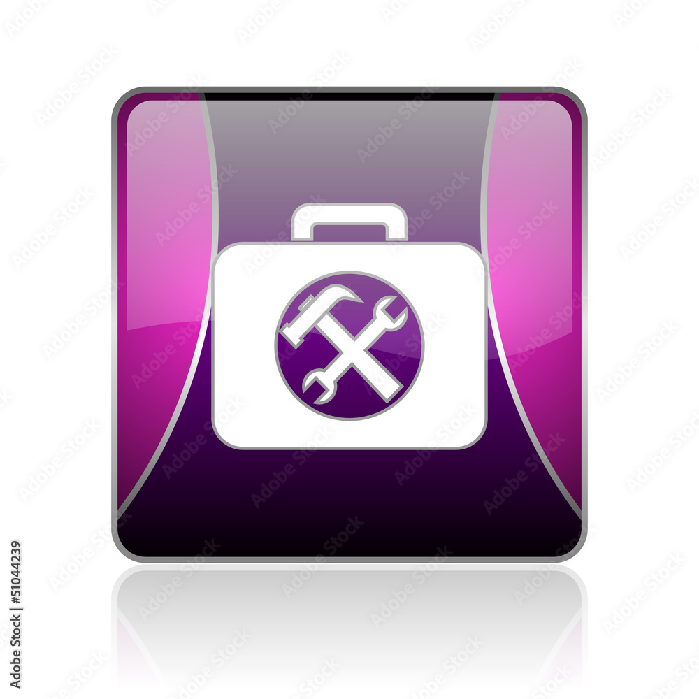 Obraz premium toolkit violet square web glossy icon