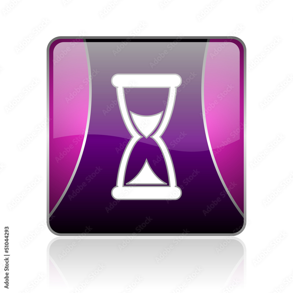 time violet square web glossy icon time violet square web glossy icon