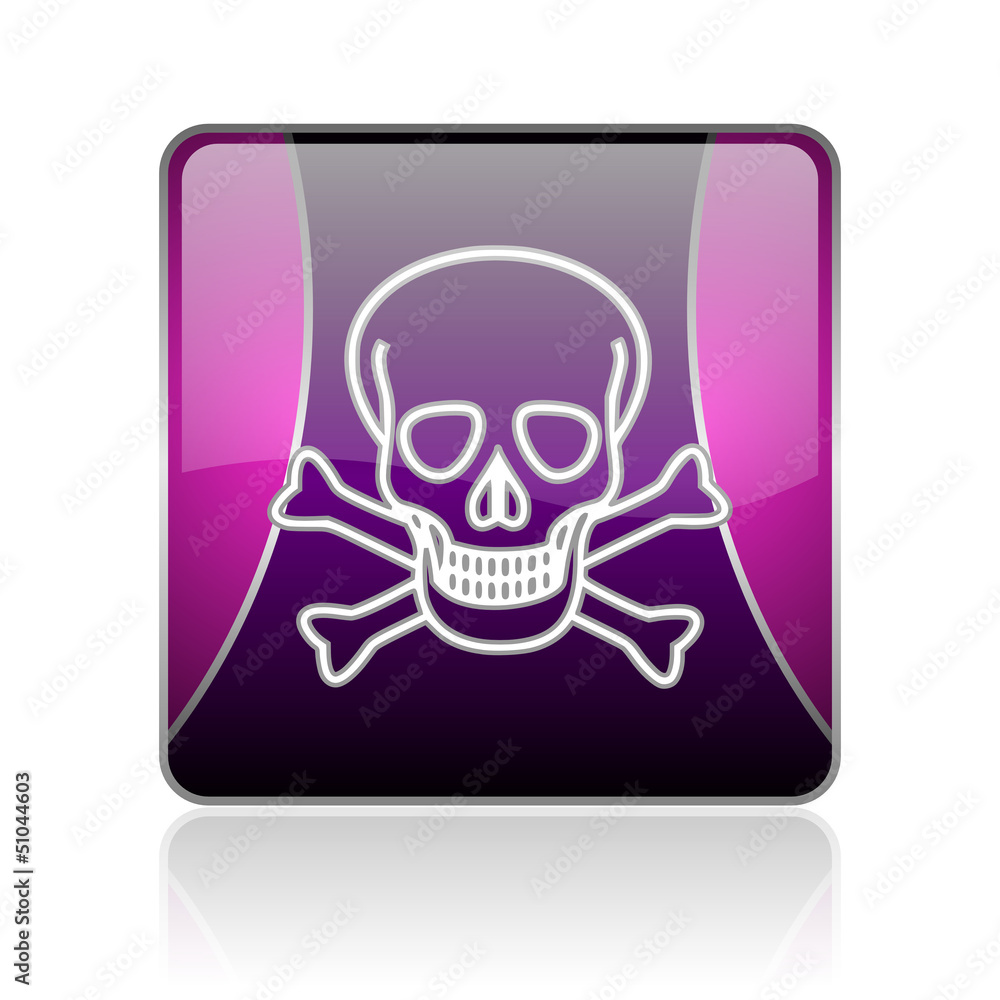 skull violet square web glossy icon skull violet square web glossy icon