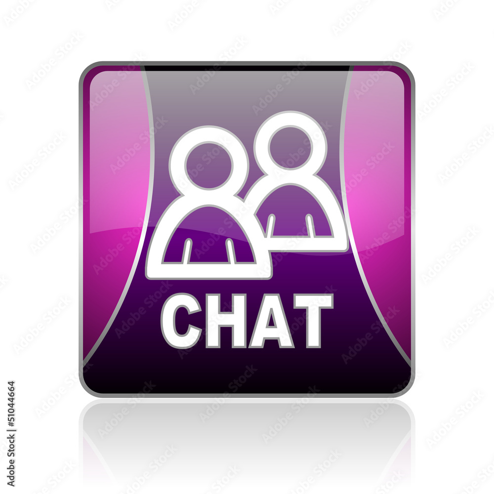 chat violet square web glossy icon chat violet square web glossy icon