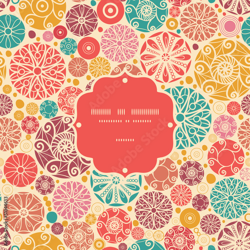 Vector abstract decorative circles frame seamless pattern