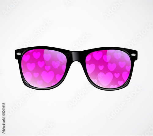 sunglasses and hearts vector Abstract background